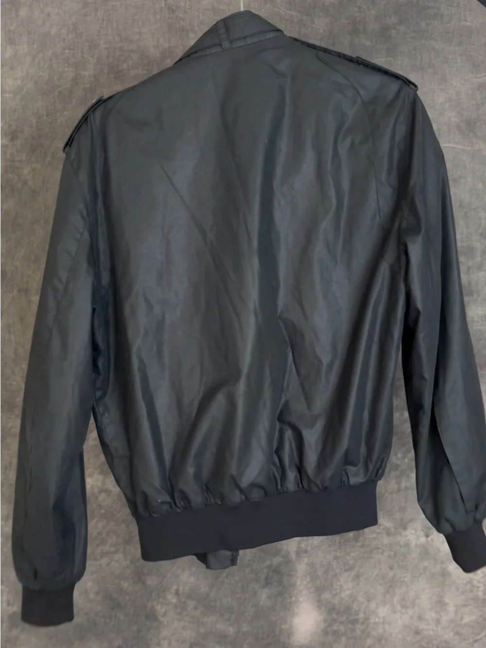 VINTAGE MEMBERS ONLY BLACK NYLON BOMBER JACKET MEN’S SIZE 38
